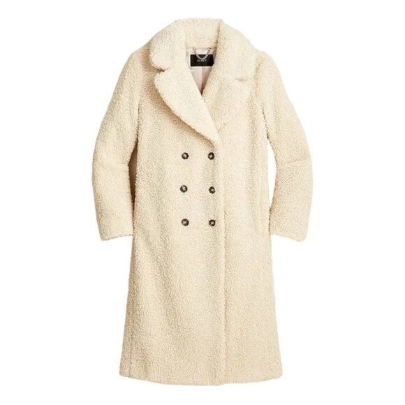 J. Crew Jackets & Blazers - J. CREW Double Breasted Teddy Sherpa Topcoat Oatmeal Neutral Duster Long Coat